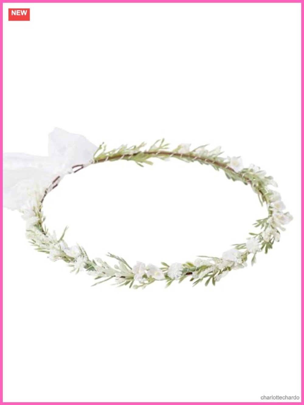 Handmade White Flower Crown Headband Renaissance Floral